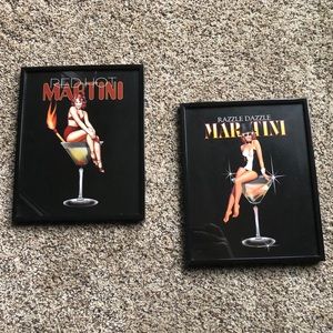 Set of two Pinup Martini framed prints